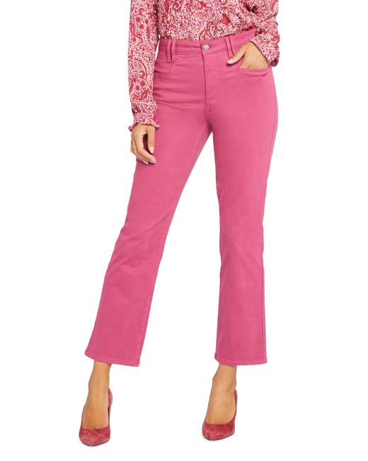 NYDJ Pink High Waist Relaxed Straight Leg Ankle Jeans