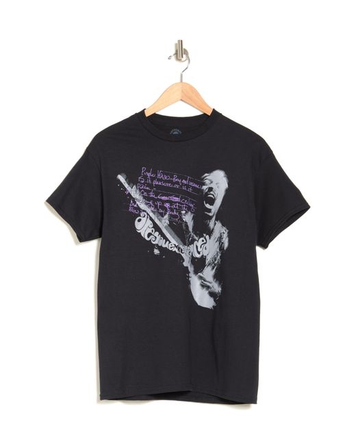 Merch Traffic Black Jimi Hendrix Photo Graphic T-shirt for men