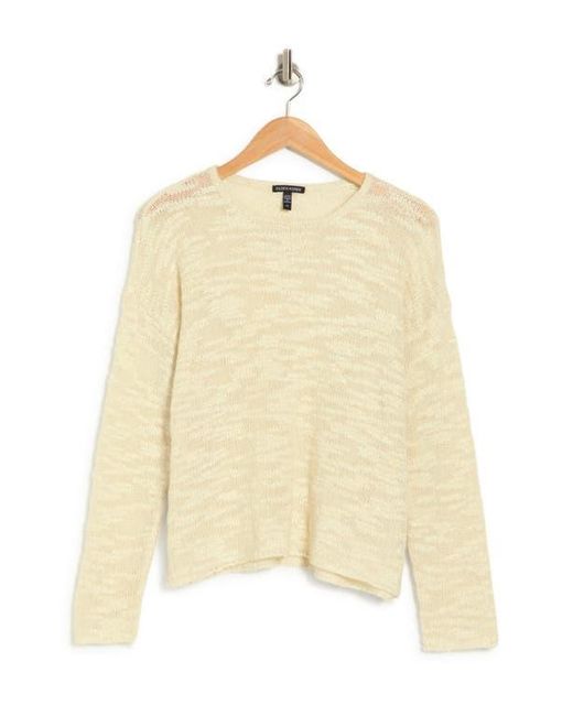 Eileen Fisher Tencel Lyocell Crewneck Sweater in Natural Lyst