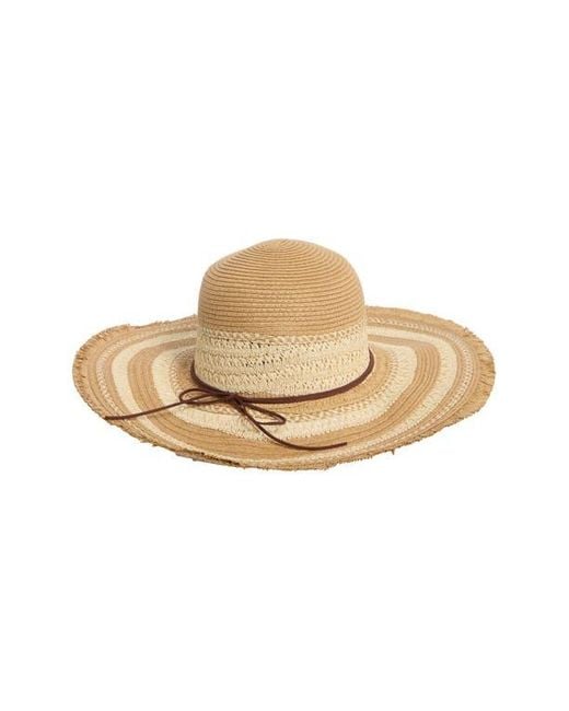 Vince Camuto White Textured Straw Floppy Hat