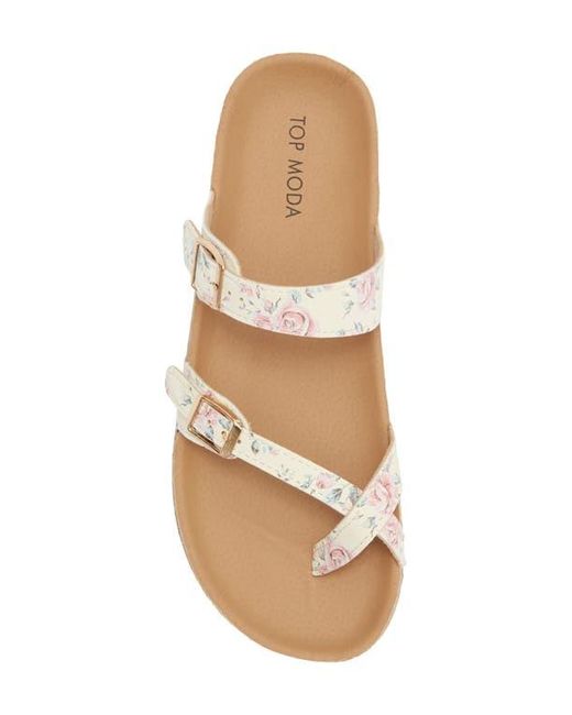 Top Moda Metallic Amara Toe Loop Sandal