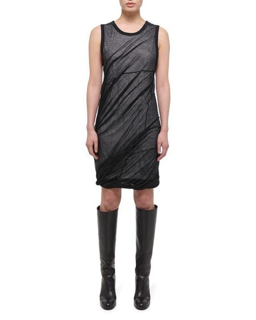 Helmut Lang Black Bubble Hem Cotton Dress