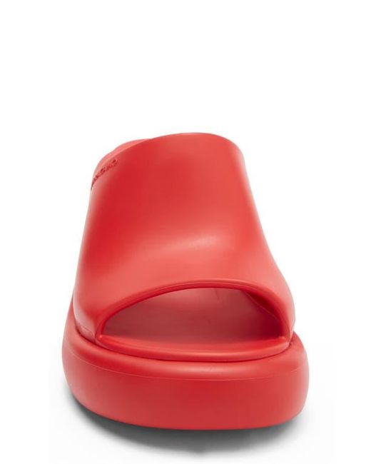 Ferragamo Red Deva Platform Slide Sandal