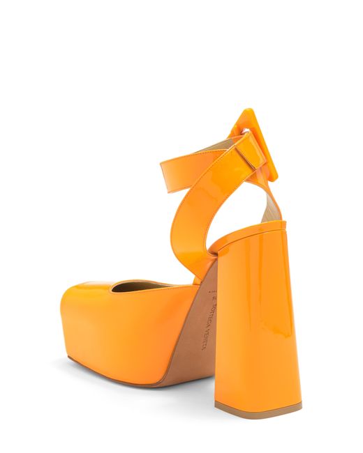 Bottega Veneta Orange Tower Patent Platform Pump
