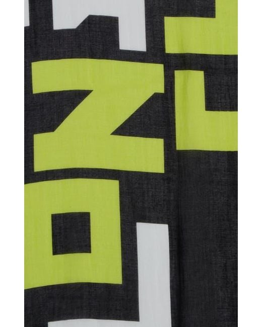 Longchamp Blue Logo Print Scarf
