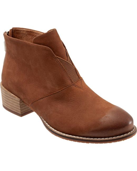 Softwalk® Brown Tilden Burnished Toe Bootie