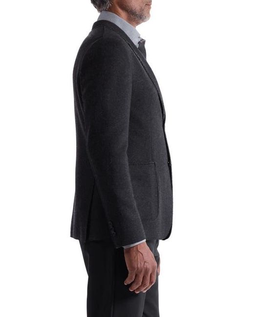 Bugatchi Black Wool Blend Laser Cut Blazer for men