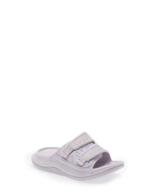 Hoka One One Gray Gender Inclusive Ora Luxe Slide Sandal