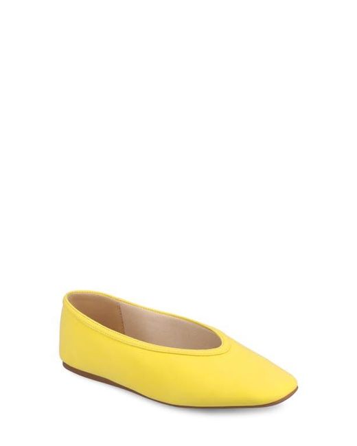 Journee Collection Yellow Fortune Flat