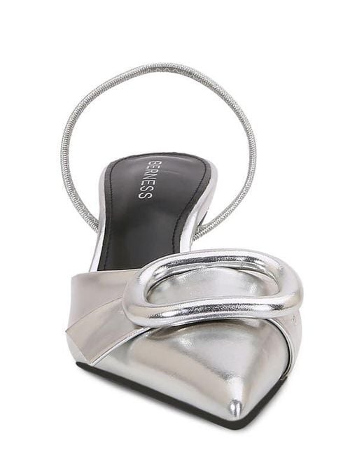 BERNESS White Chiara Buckle Slingback Pump