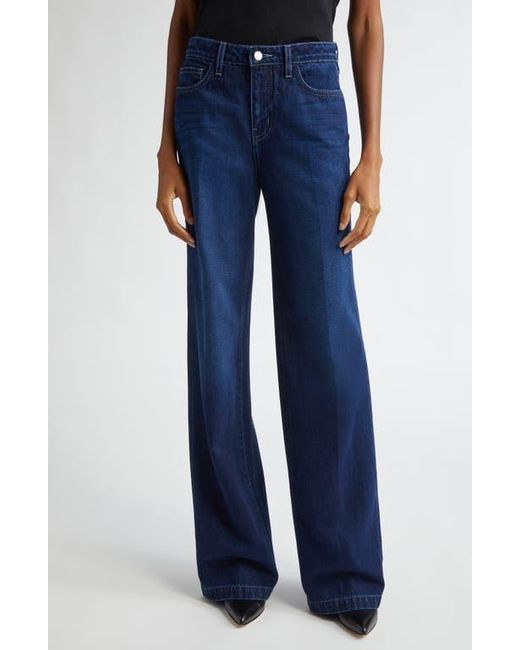 L'AGENCE Clayton High Rise Wide Leg Jeans In Blanc