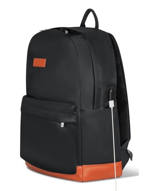 CHAMPS Black Nylon Backpack for men