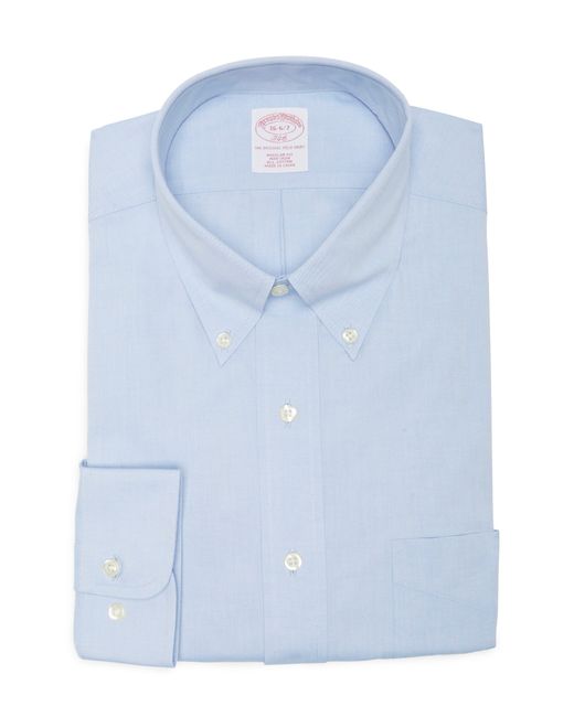 Brooks Brothers Blue Regular Fit Non-iron Dress Shirt for men