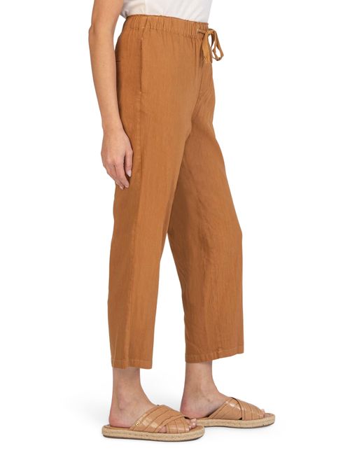 Kut From The Kloth Multicolor Haisley Crop Drawstring Linen Pants