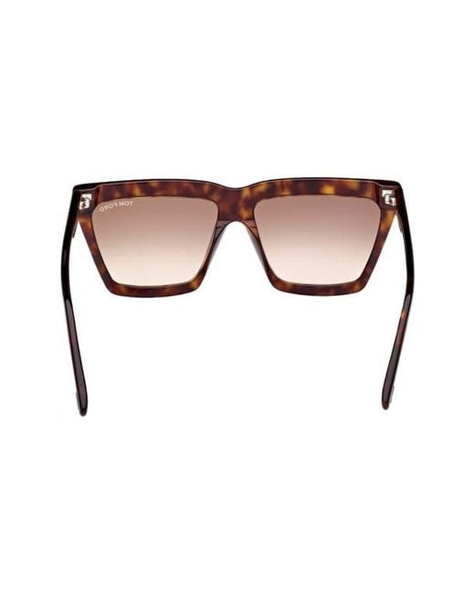 Tom Ford Brown Eden 56Mm Gradient Geometric Sunglasses