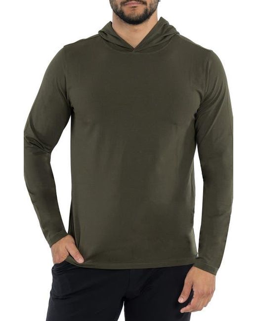 Xray Jeans Brown Long Sleeve Hooded T-Shirt for men