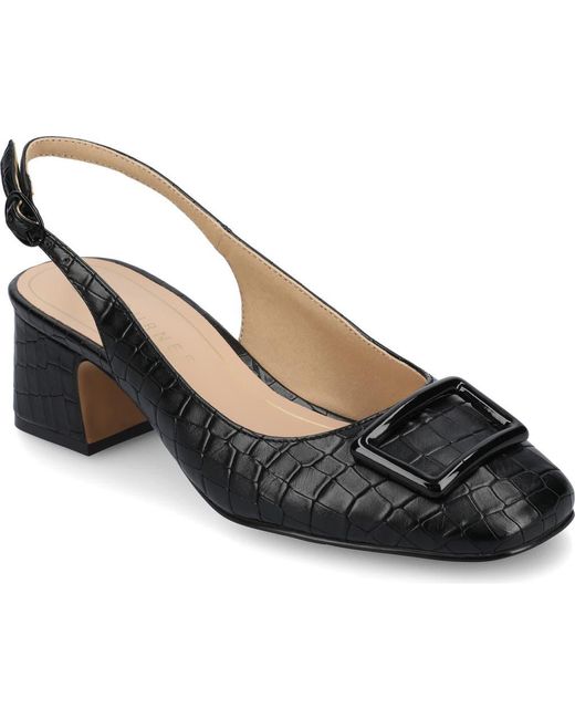Journee Collection Black Everlee Slingback Pump