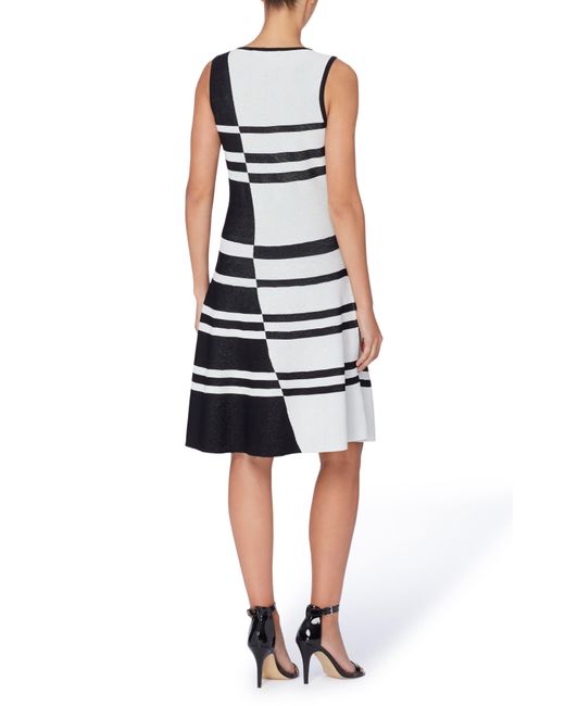Catherine Malandrino Black Loren Colorblock Stripe Dress