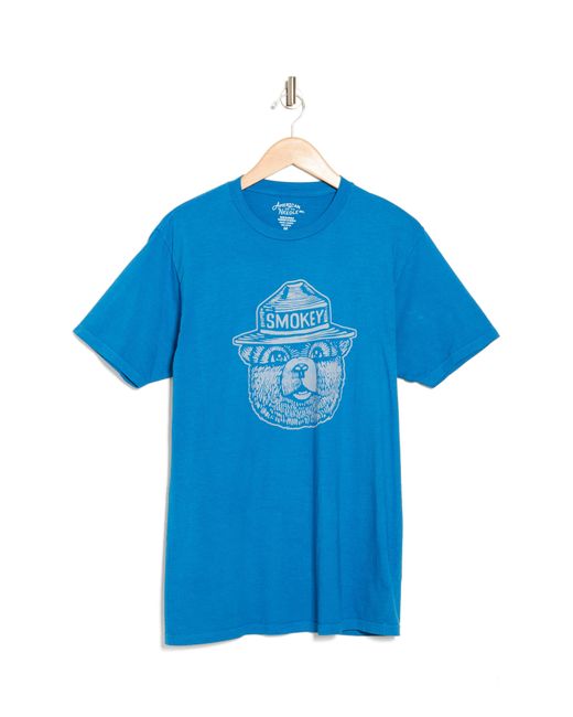 American Needle Blue Smokey The Bear Graphic T-shirt for men