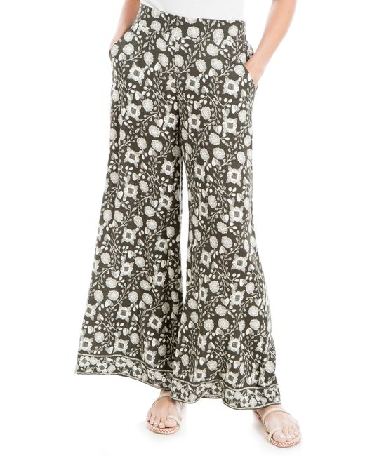 Max Studio Wide Leg Pull On Pants in White | Lyst