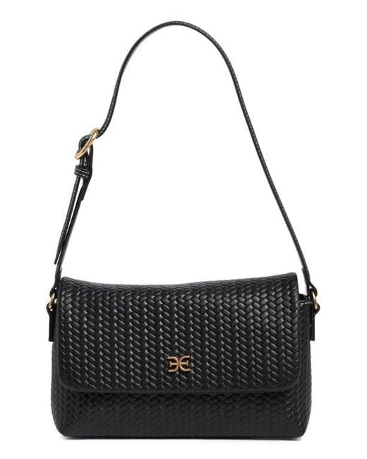 Sam Edelman Black Eva Woven Shoulder Bag