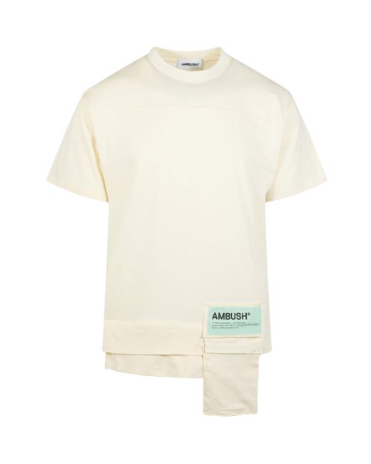 Ambush White Waist Pocket Cotton T-shirt for men