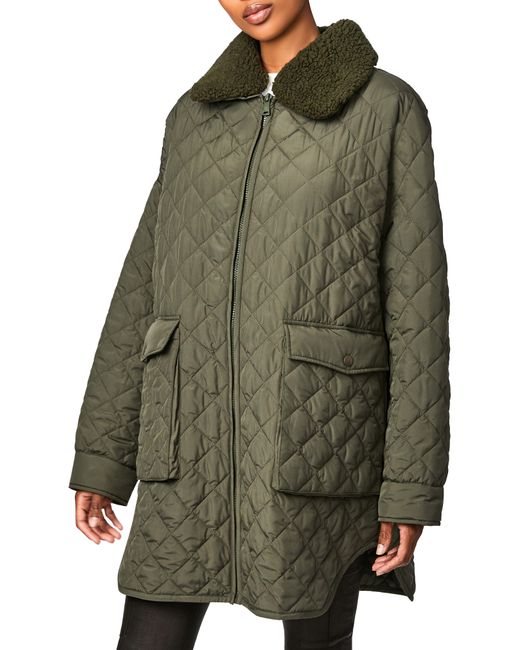 Bernardo Fleece Quilted Jacket In Fig Leaf At Nordstrom Rack in Green Lyst