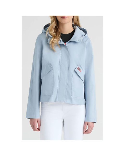 Hunter Blue Julia Hooded Waterproof Rain Jacket