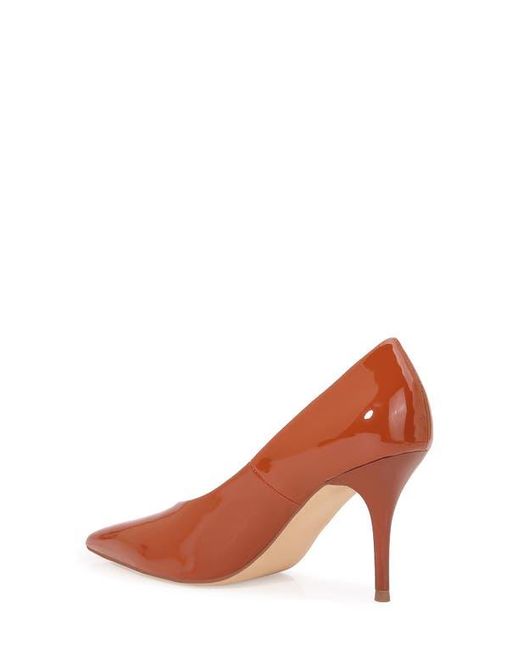 BERNESS Brown Patent Pointed Toe Pump