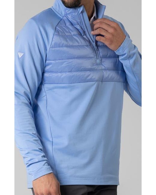Levelwear Blue Frequency Quarter Zip Pullover for men
