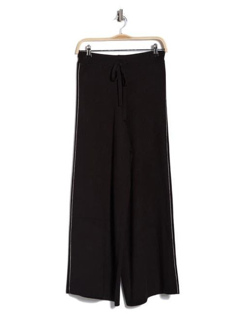 Max Studio Black Tipped Wide Leg Sweater Pants