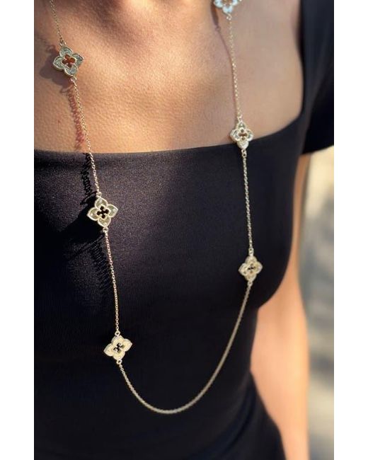 Adornia Black Clover Station Necklace
