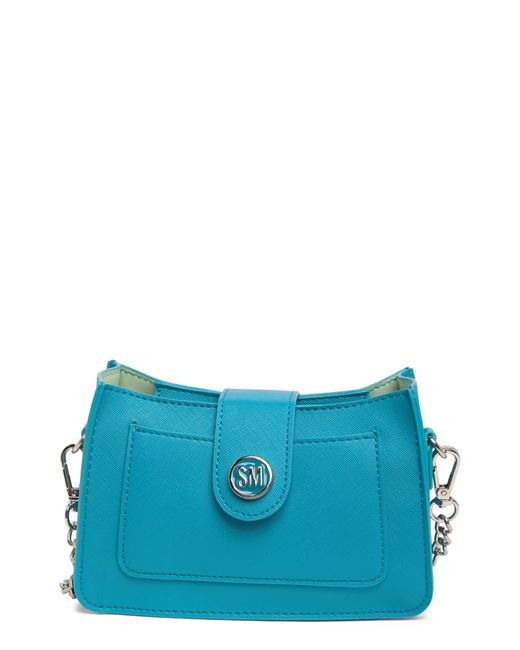 Steve Madden buckle opening bag with chain detail in blue