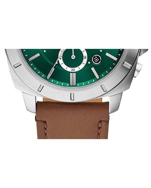 Fossil Green Privateer Chronograph Leather Strap Watch for men