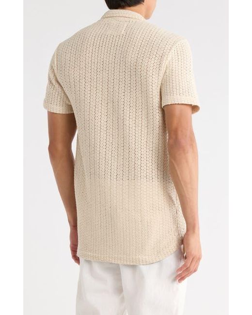 Cactus Man Natural Stripe Open Stitch Camp Shirt for men