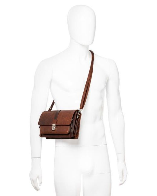 Mancini Brown Buffalo Messenger Bag for men