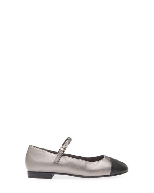 Tahari Gray Loft Cap Toe Mary Jane Flat