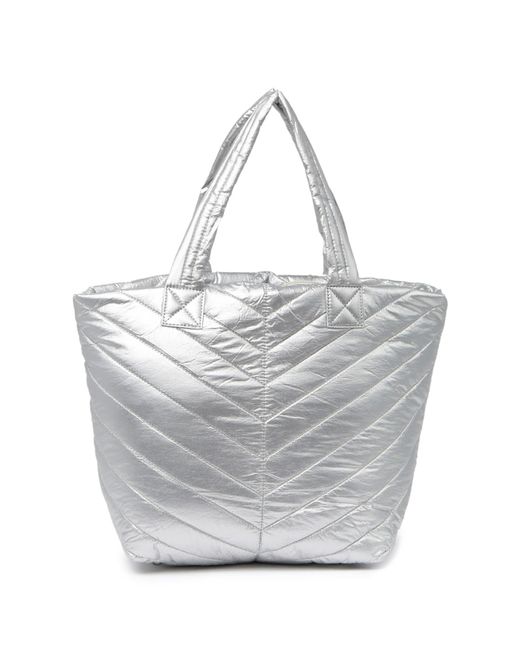 Urban Expressions Metallic Quilted Puffer Tote Bag