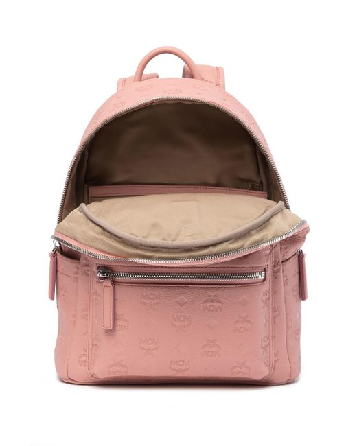 MCM Ottomar Monogrammed Leather Backpack in Pink Lyst