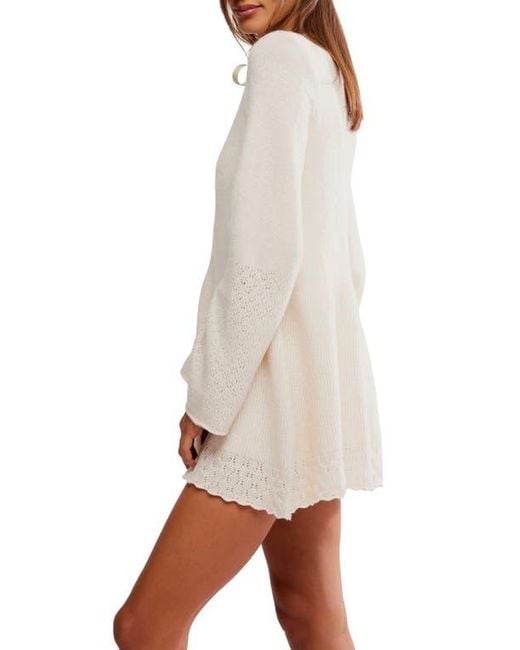 Free People Bali Old Flame Sweater Dress in White | Lyst