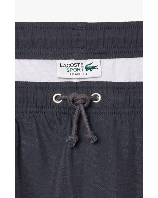 Lacoste Blue 'Sport Diamante' Drawstring Athletic Shorts for men
