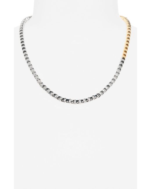 AllSaints White Two-tone Box Chain Necklace