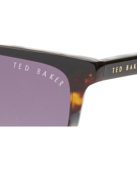 Ted Baker Black 56mm Rectangular Sunglasses
