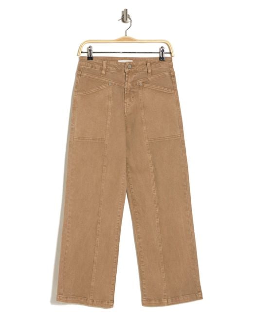 Habitual Angled Yoke Belted Jeans in Natural | Lyst
