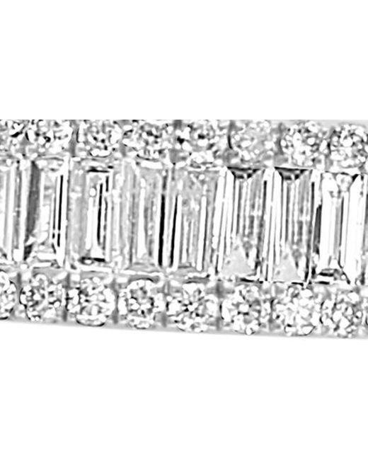 Effy 14k White Gold Diamond Huggie Hoop Earrings