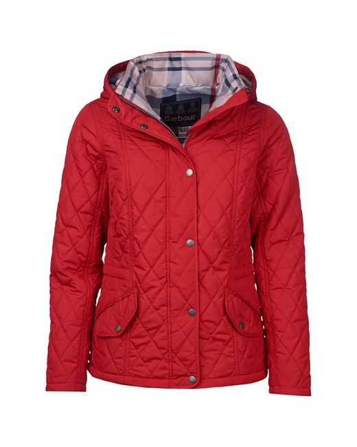 Barbour Millfire Hooded Quilted Jacket In Chilli Red At Nordstrom Rack