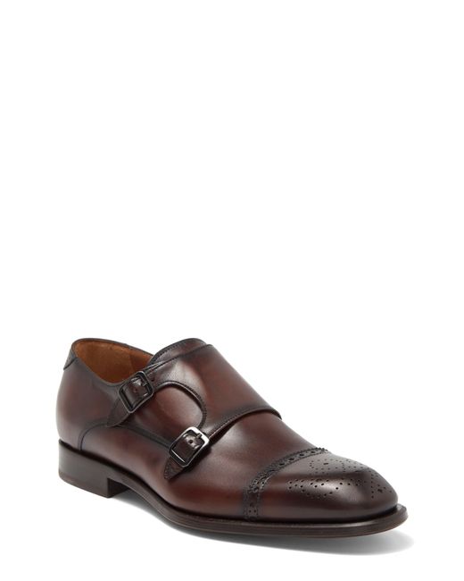 Antonio Maurizi Medallion Cap Toe Double Monk Strap Loafer In Castagno ...