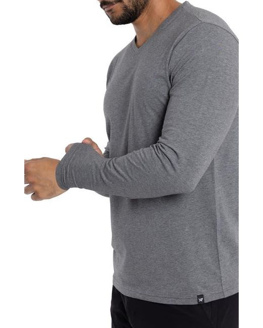 Xray Jeans Gray V-Neck Long Sleeve T-Shirt for men