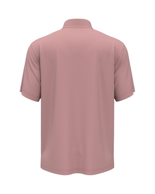 PGA TOUR Pink Short Sleeve Micro Jacquard Polo for men