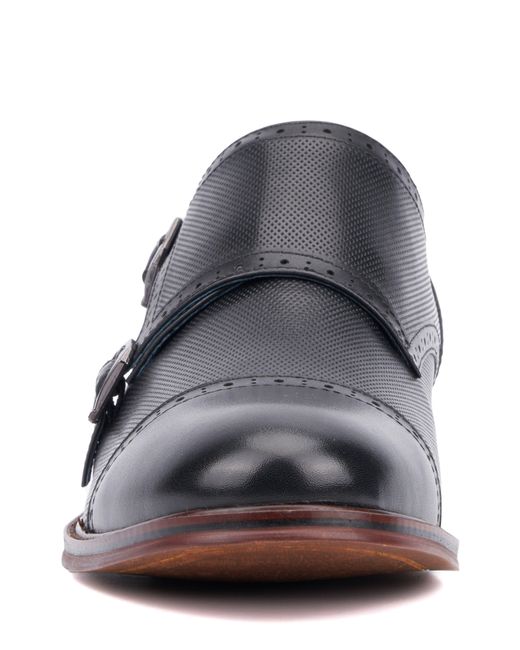 Vintage Foundry Black Morgan Monk Strap Leather Loafer for men